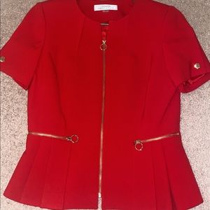 Tahari Red Skirt Suit
